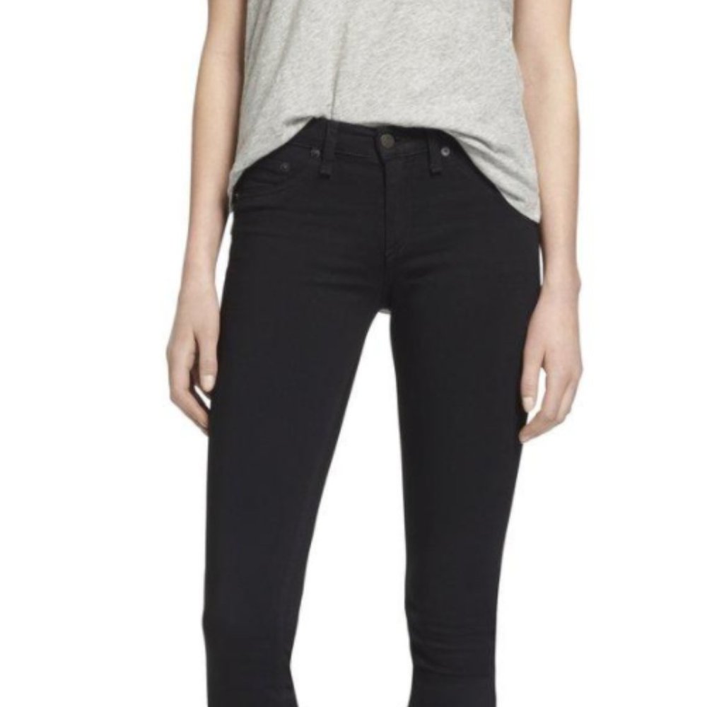 rag & bone black midrise soft twill legging jeans